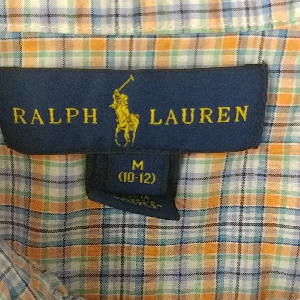 Ralph Lauren Plaid Button Front Shirt Size M (10/12)‎ Kid